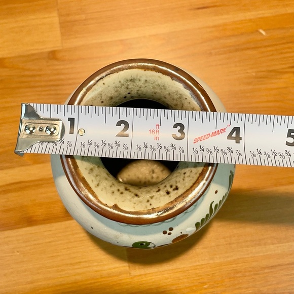 VTG Santana Tonala Art Pottery Vase 7" Tall Made in Mexico Painted Bird Floral - Picture 3 of 16